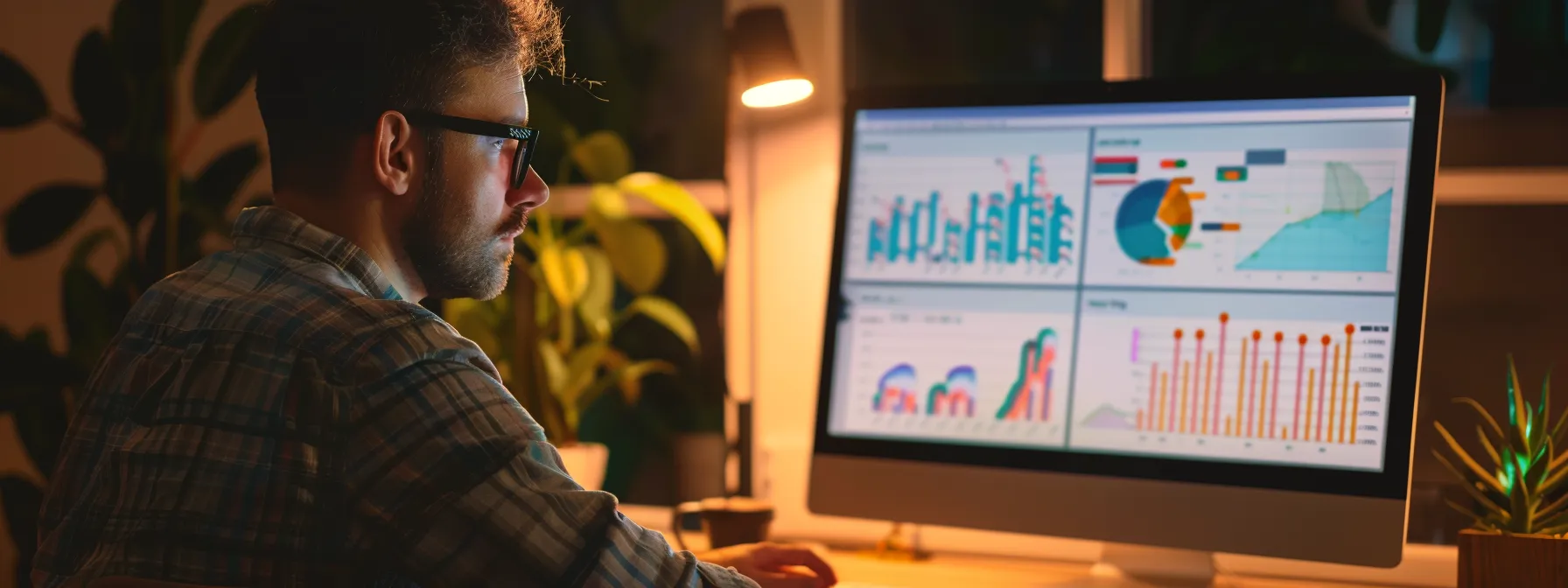 a person analyzing social media metrics on a computer screen.