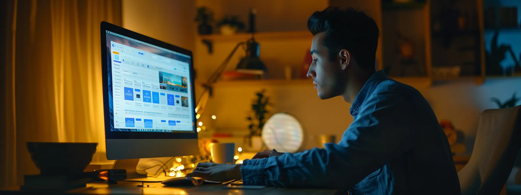 a person sitting at a desk, working on a computer with multiple tabs open, focused on optimizing their google my business profiles for franchise locations.