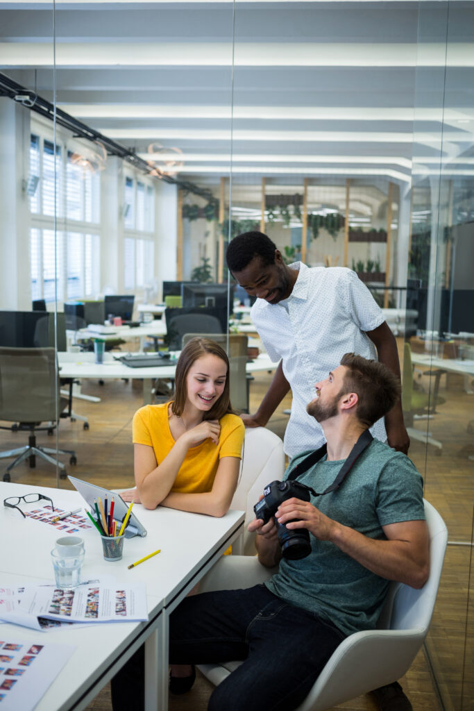 graphic designers working at desk